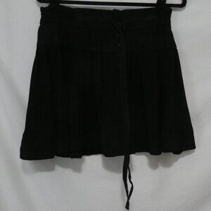 LUX | medium | Chic Black Flared Skirt | Drawstring and Buttons | NWT